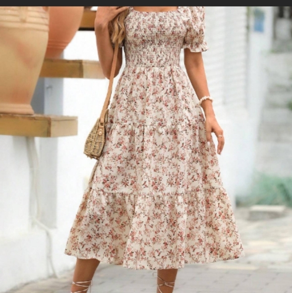 Shein Floral Long Dress Size Small NWOT - Picture 5 of 10